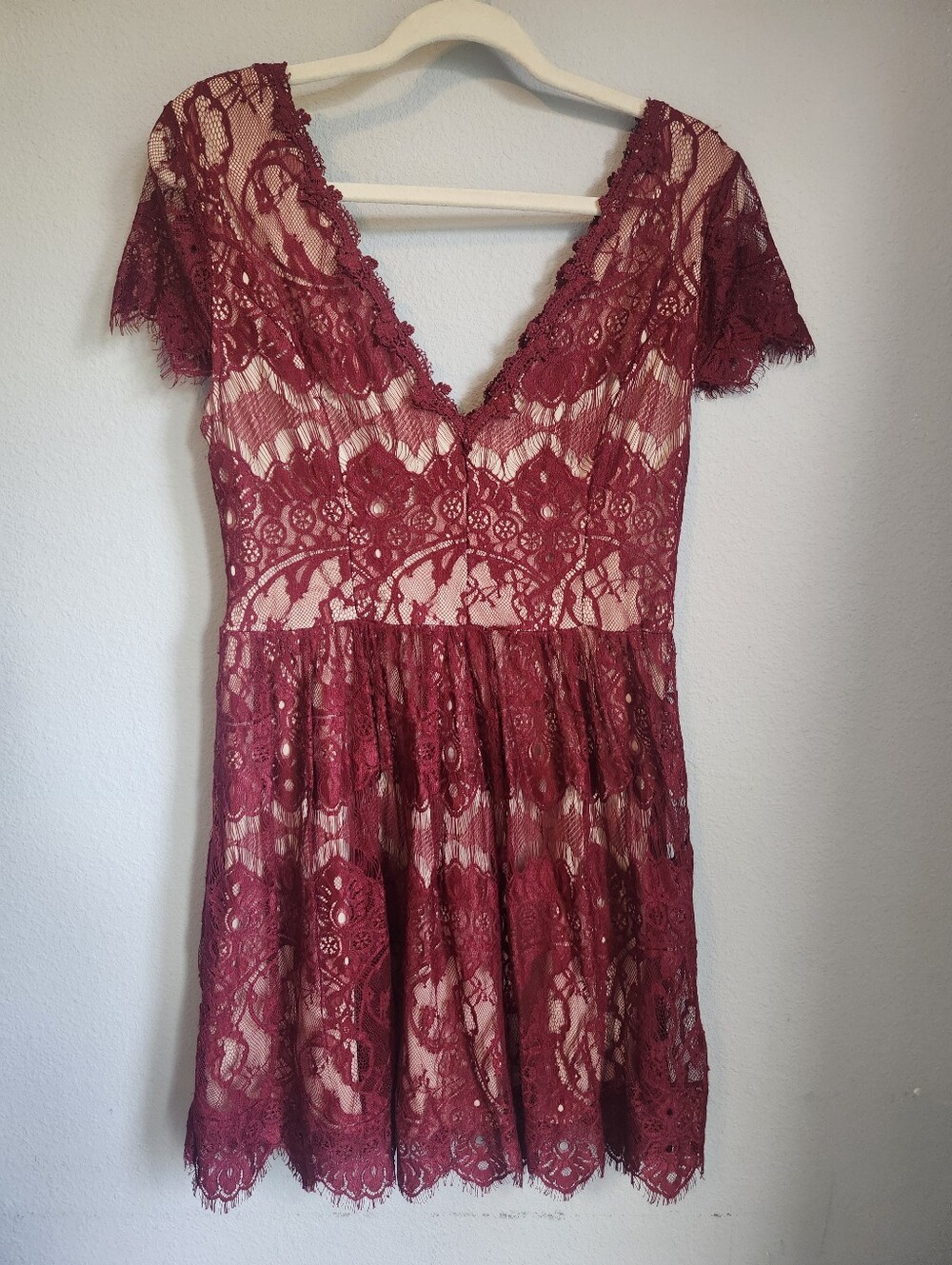 Alya Red Lace Mini Women's Dress Size Medium from Francesca's